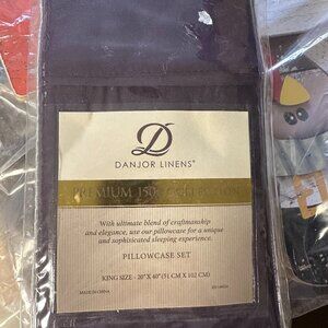 DANJOR LINENS1500 COLLECTION KING SIZE PILLOW CASE SET IN EGGPLANT PURPLE